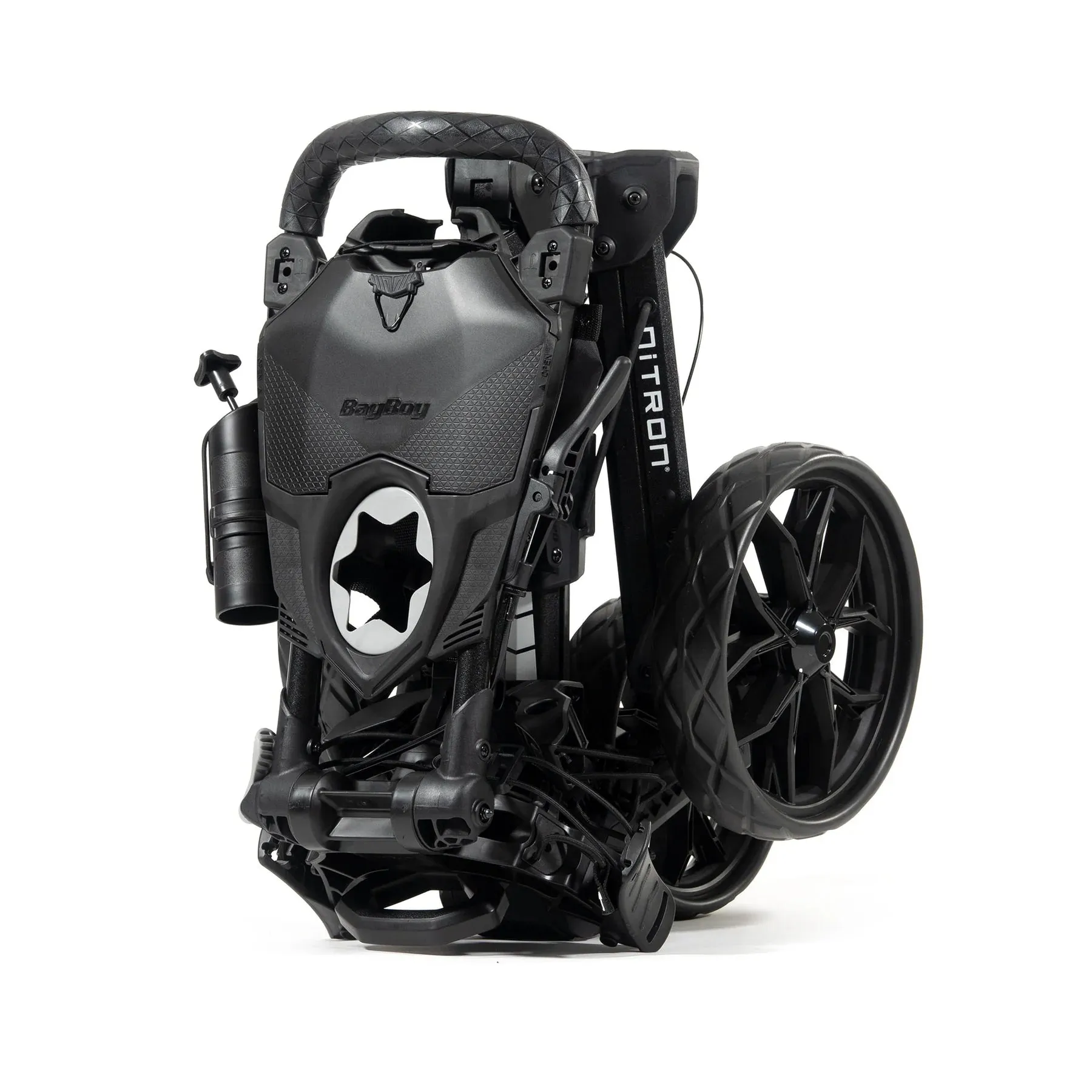 BagBoy Nitron Auto-Open Golf Push Cart Battleship Silver/Black