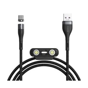 Baseus Magnetic Data Cable Usb To M L C 5A 1M Grey Black