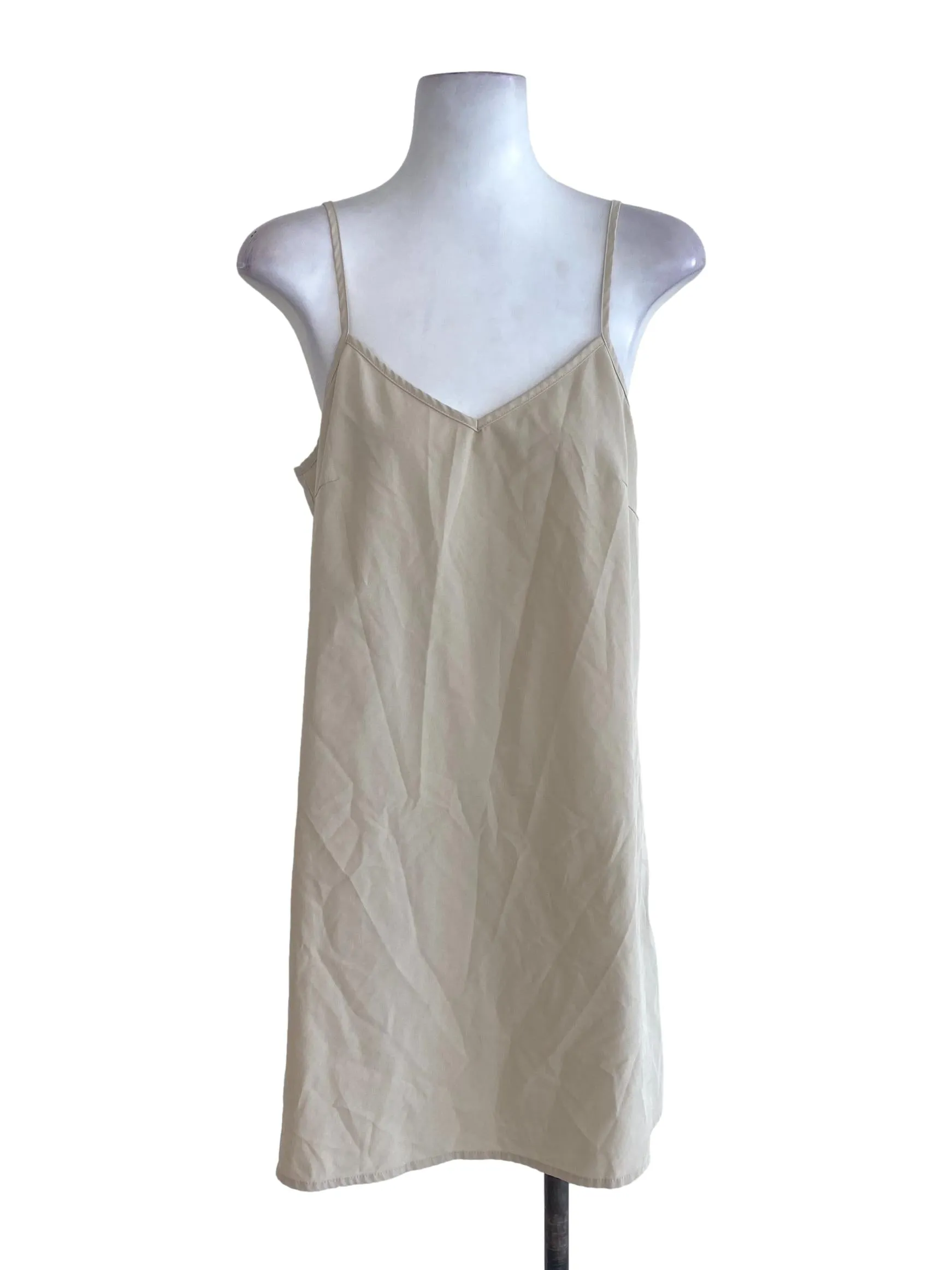 Beige Plain Dress