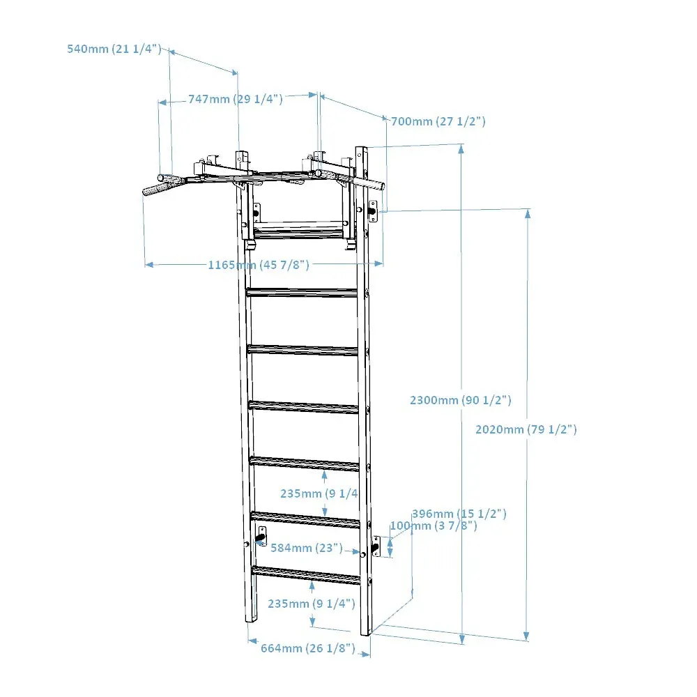 BenchK 231 Wall Bars with Pull-up Bar