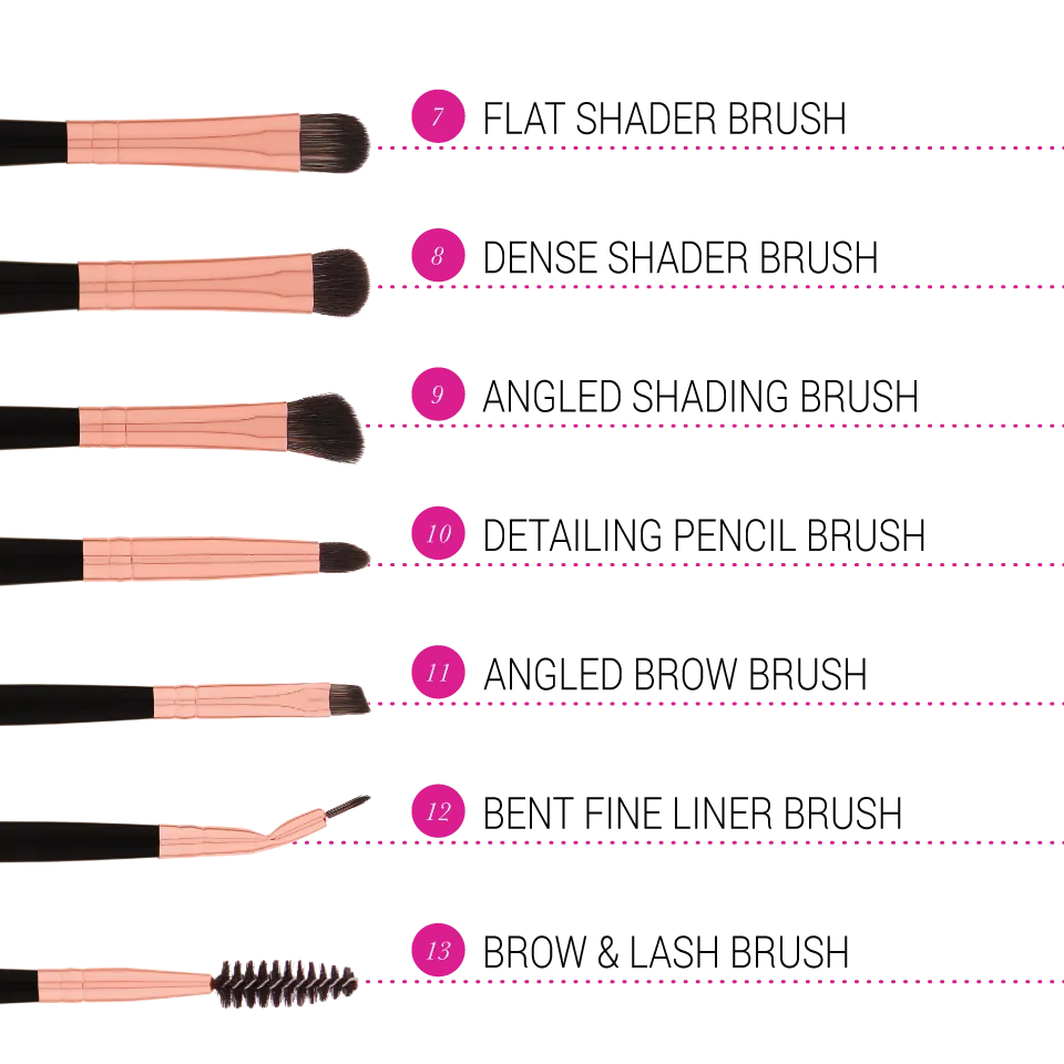 BH Cosmetics Signature Rose Gold 13 piece Brush Set with Brush Holder