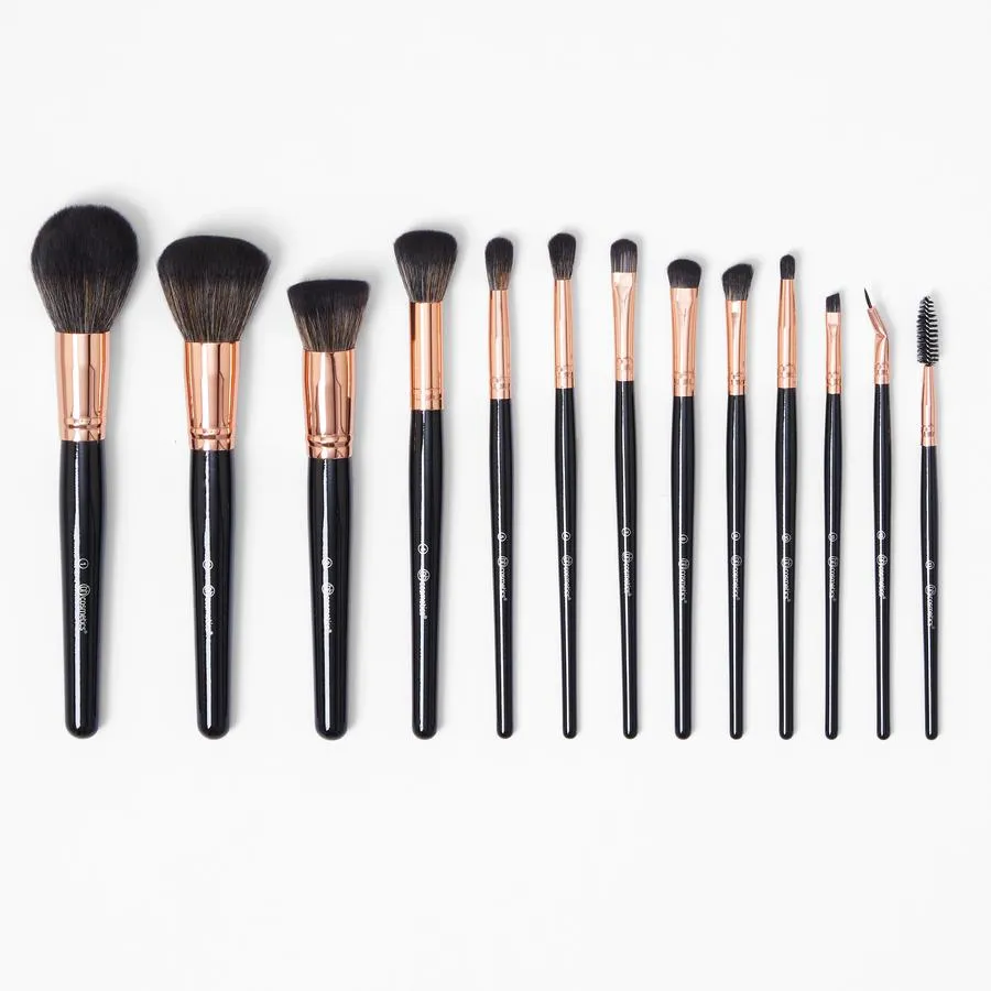 BH Cosmetics Signature Rose Gold 13 piece Brush Set with Brush Holder