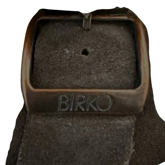 Birko Premium Big Buckle Arizona Sandal Size EU 40 US 9 Brown Suede Two Strap
