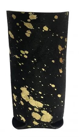 Black and Gold Acid Wash Hair on Cowhide Slim Can Holder