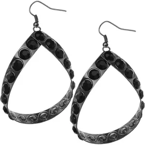 Black Oversized Gemstone Teardrop Earrings