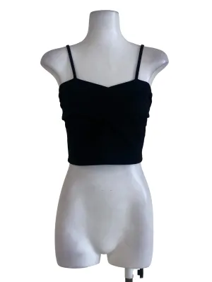 Black Ribbed Knit Crop Top