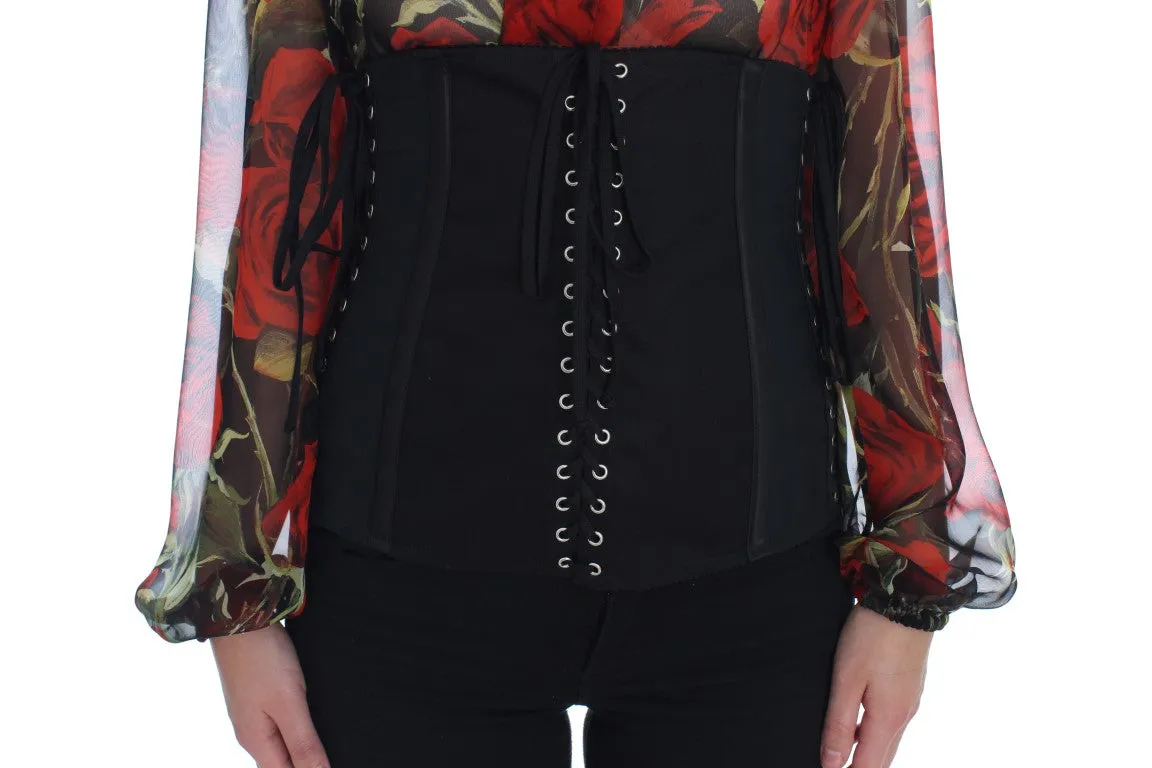 Black Stretch Waist Strap Corset Belt