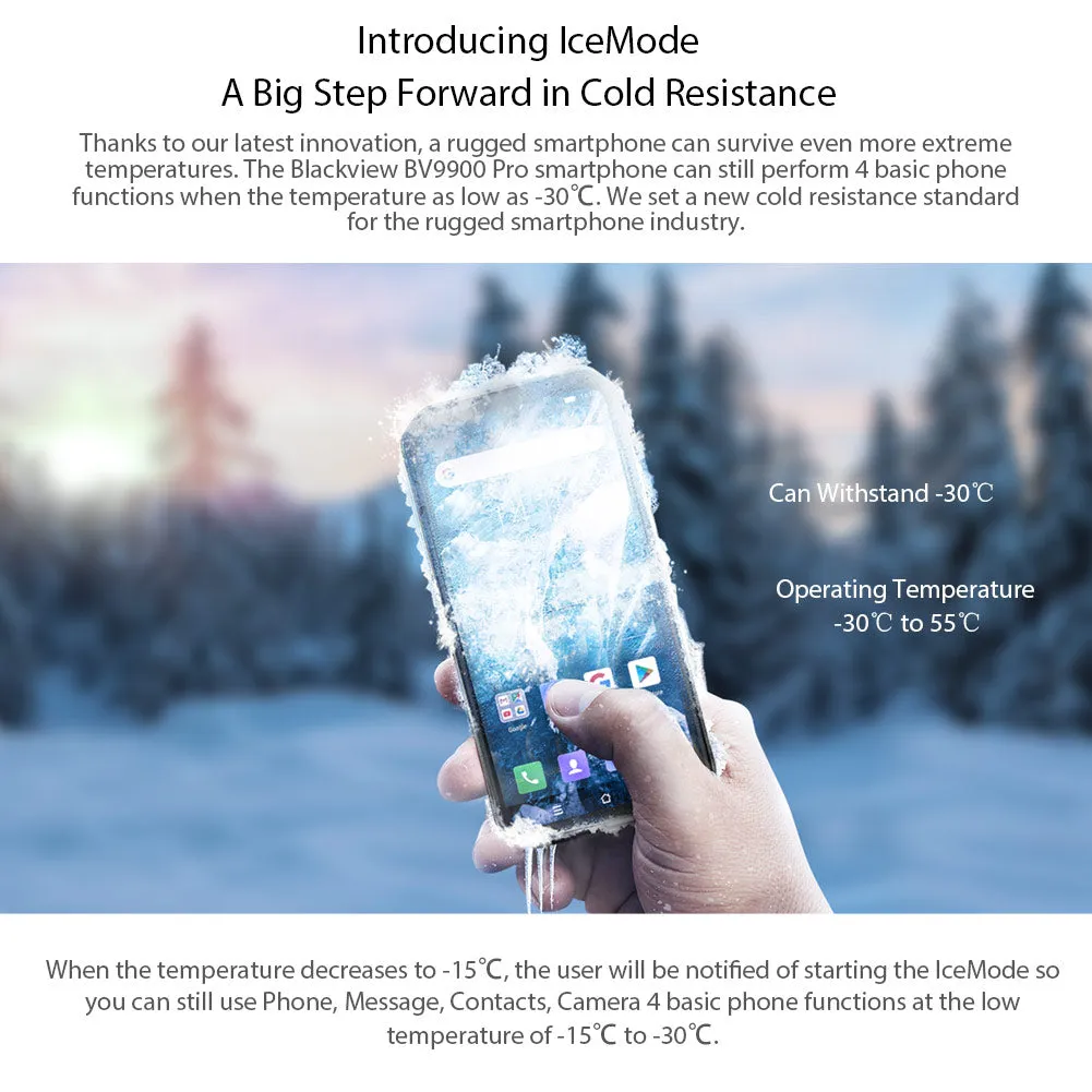 Blackview BV9900 Pro Thermal Camera Mobile Phone Helio P90 Octa Core 8GB 128GB IP68 Rugged Smartphone 48MP Quad Rear Camera black_European regulations