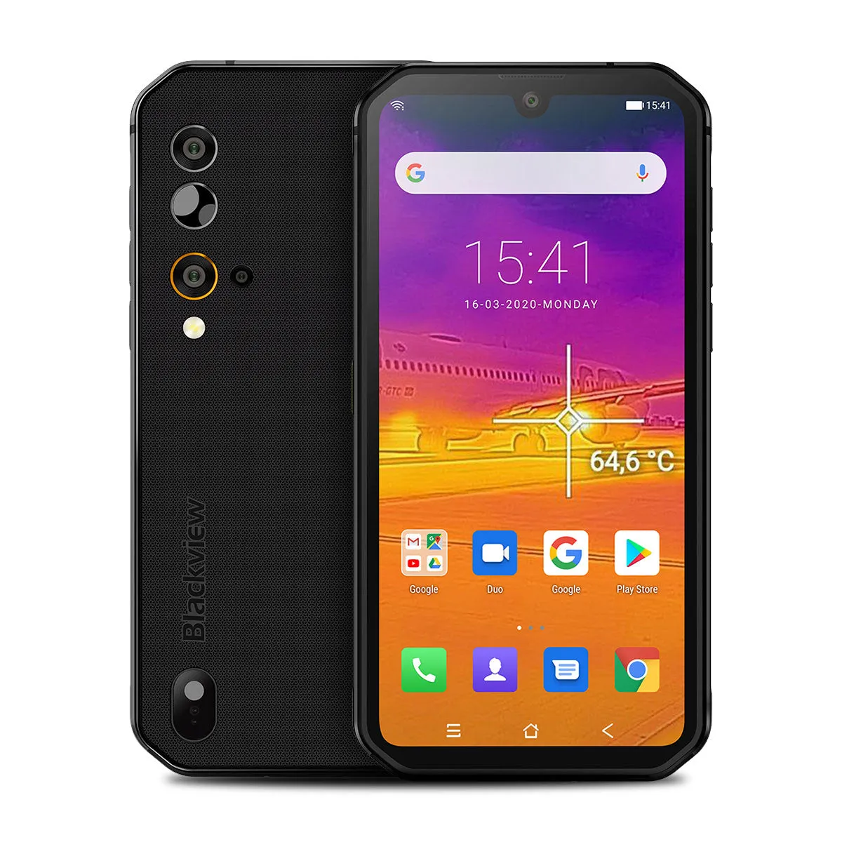 Blackview BV9900 Pro Thermal Camera Mobile Phone Helio P90 Octa Core 8GB 128GB IP68 Rugged Smartphone 48MP Quad Rear Camera black_European regulations