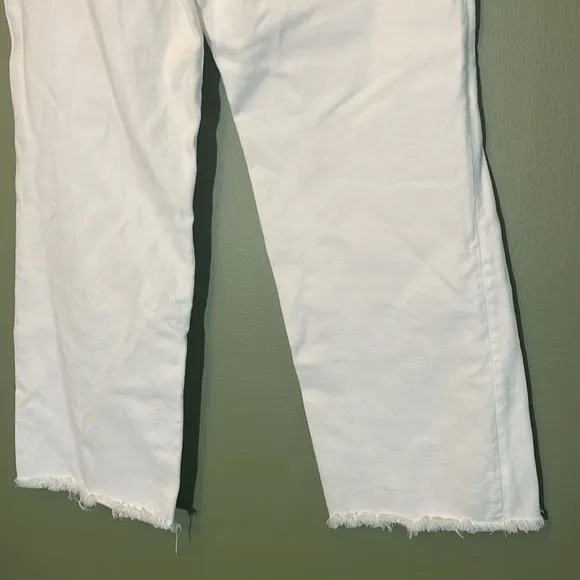 Boyish The Mikey High-Rise Comfort Stretch Wide Leg Jeans Vertigo White Sz 25