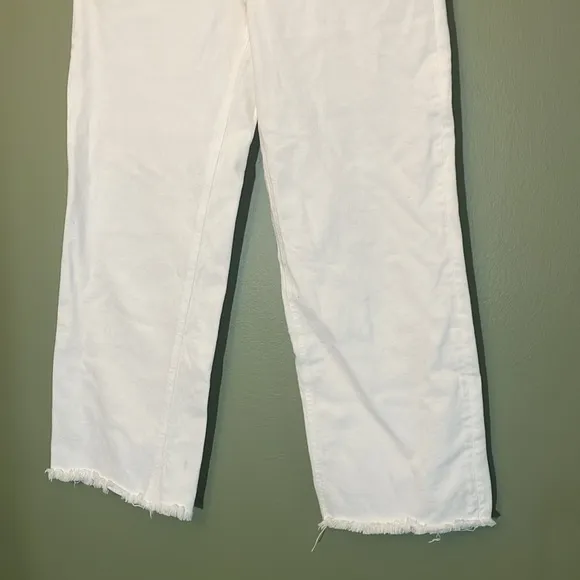 Boyish The Mikey High-Rise Comfort Stretch Wide Leg Jeans Vertigo White Sz 25