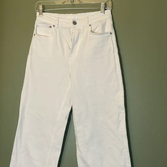 Boyish The Mikey High-Rise Comfort Stretch Wide Leg Jeans Vertigo White Sz 25