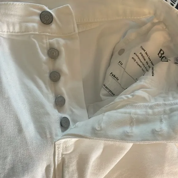 Boyish The Mikey High-Rise Comfort Stretch Wide Leg Jeans Vertigo White Sz 25