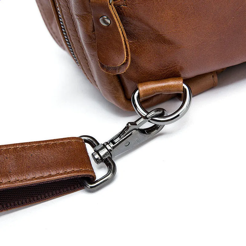 Brown Leather Backpack Cool Backpacks Laptop Backpack Convertible Crossbody Messenger Bag