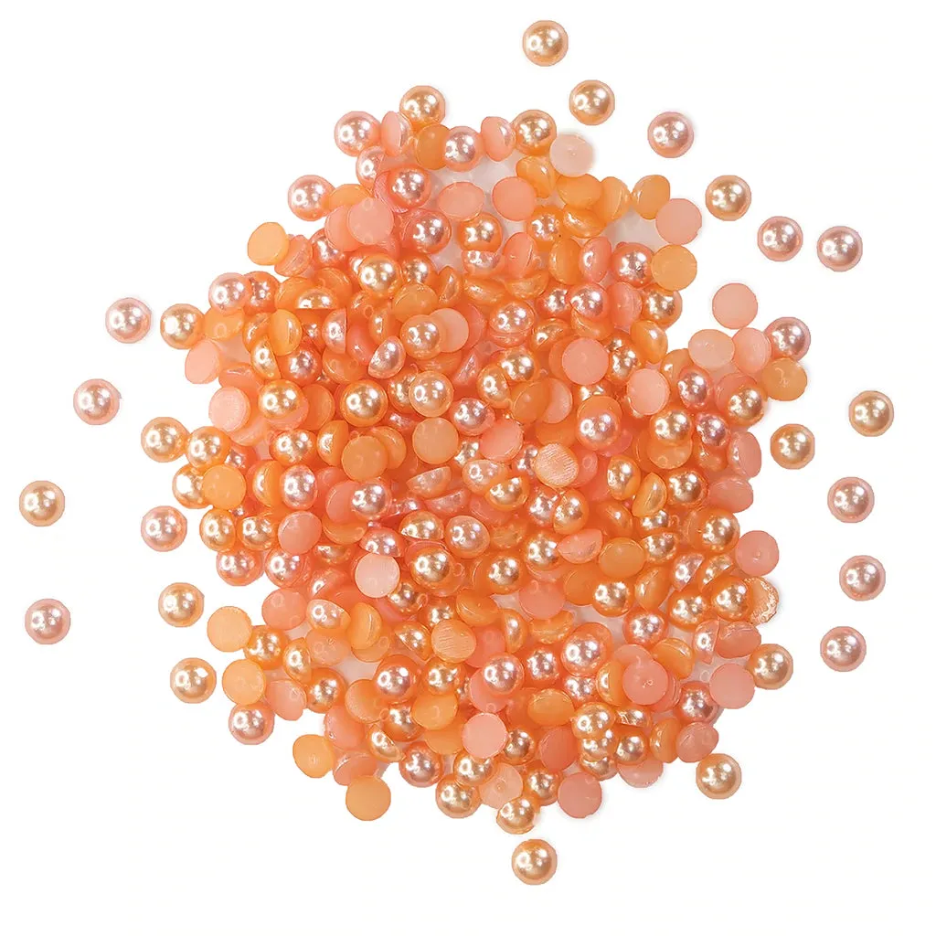 Buttons Galore & More - Shaker Embellishments - Half Pearlz - Peach / HPZ110
