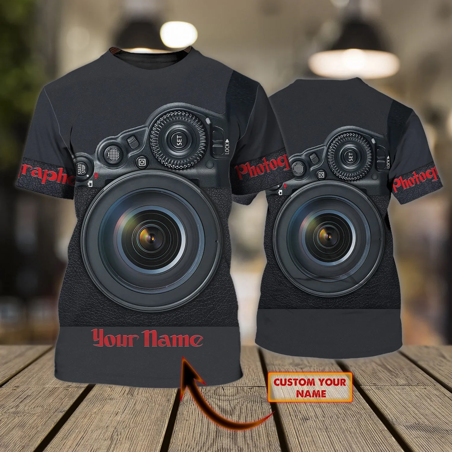 Camera 1 - Personalized Name 3D Tshirt