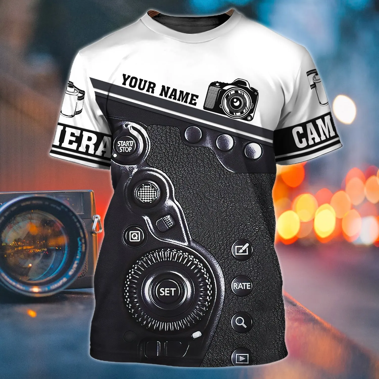 Camera 11 - Personalized Name 3D Tshirt
