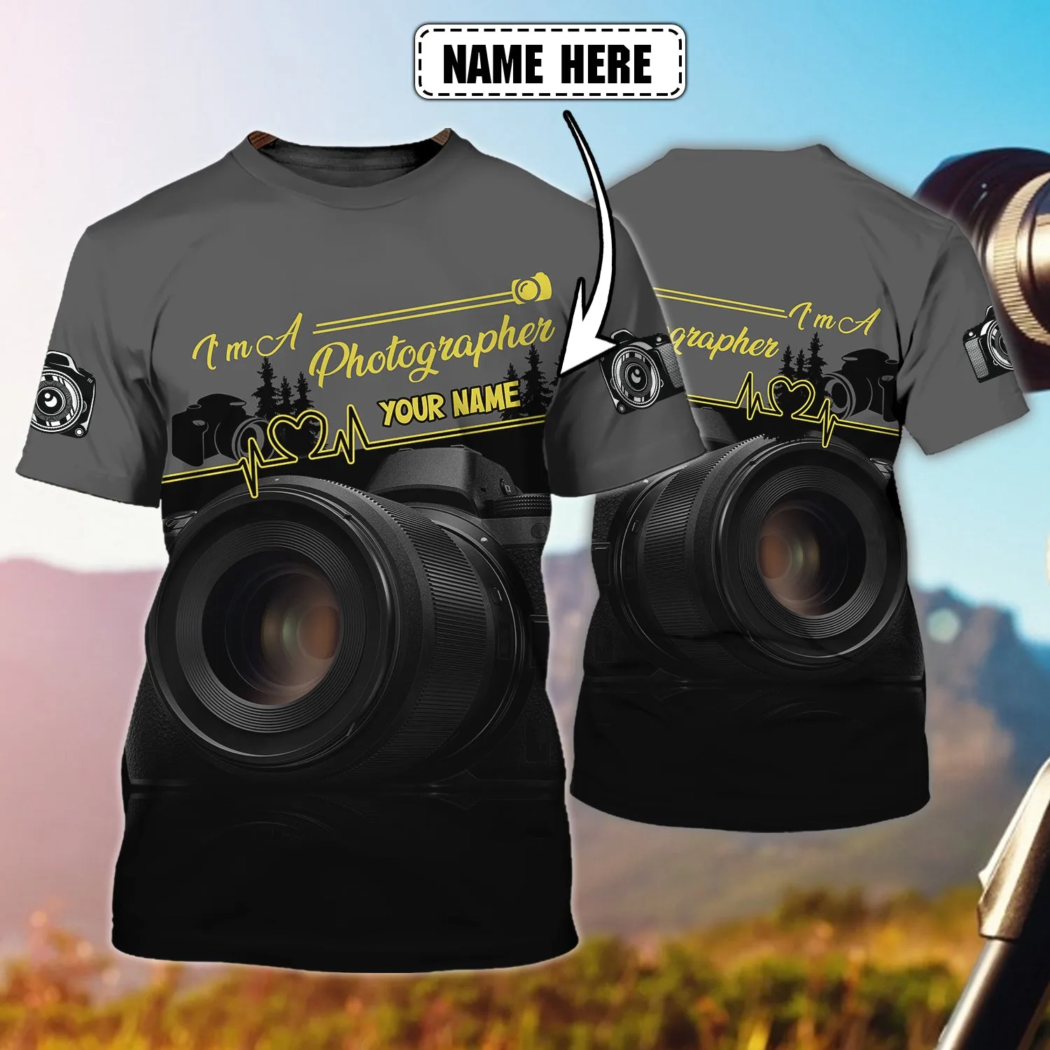 Camera 2971 - Personalized Name 3D Tshirt