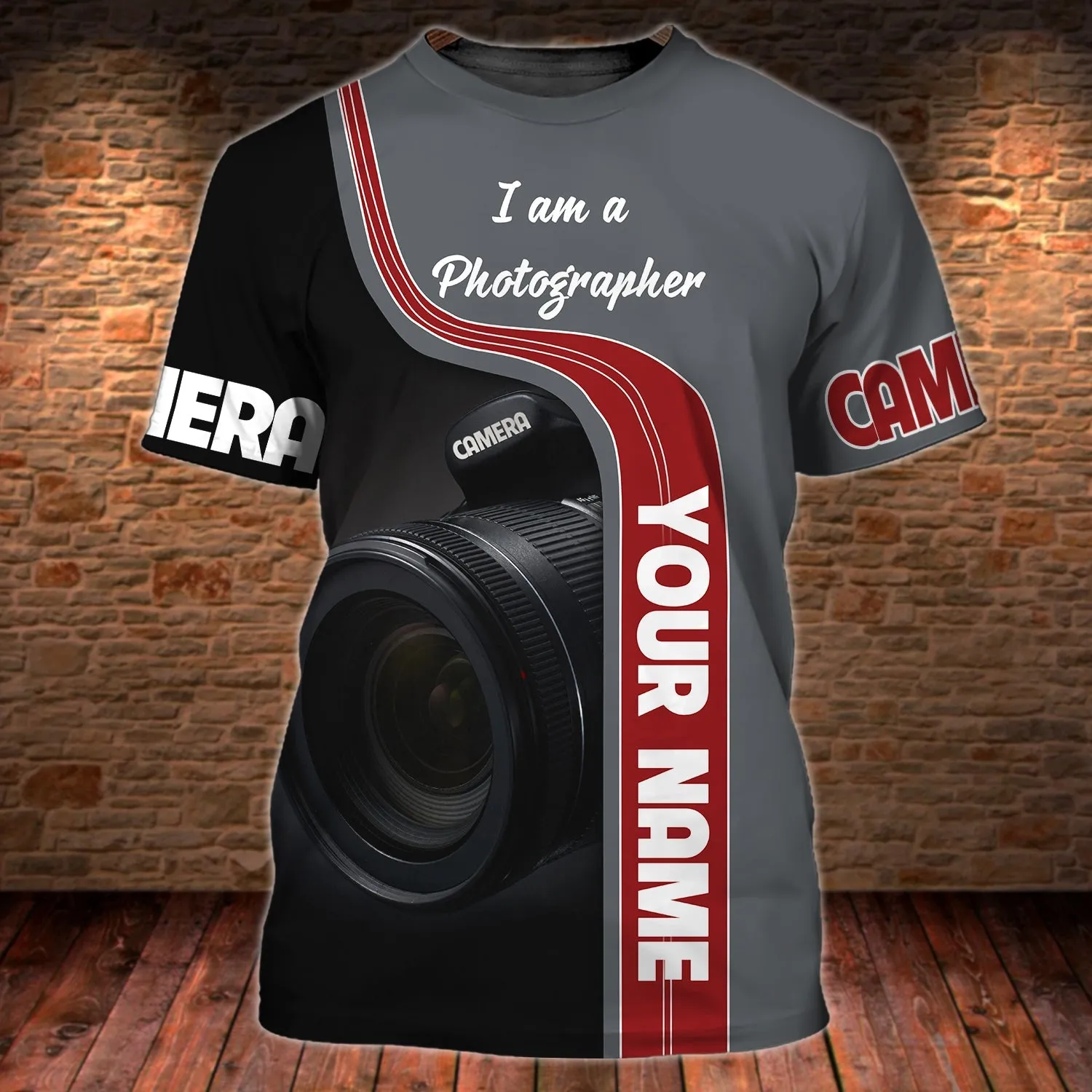 Camera - Personalized Name 3D Tshirt - 112