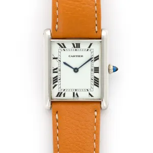 Cartier White Gold Tank XL Automatique Watch
