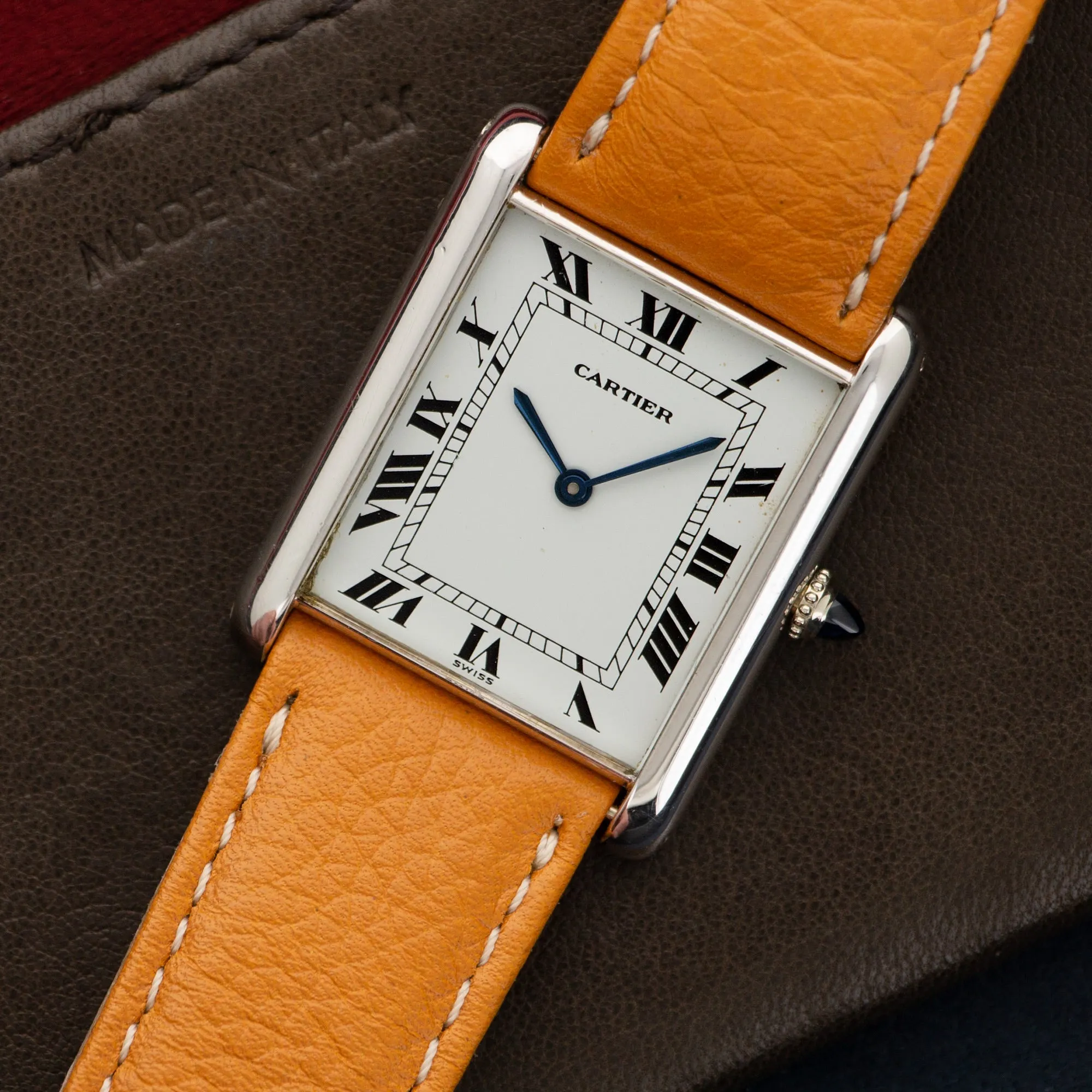 Cartier White Gold Tank XL Automatique Watch