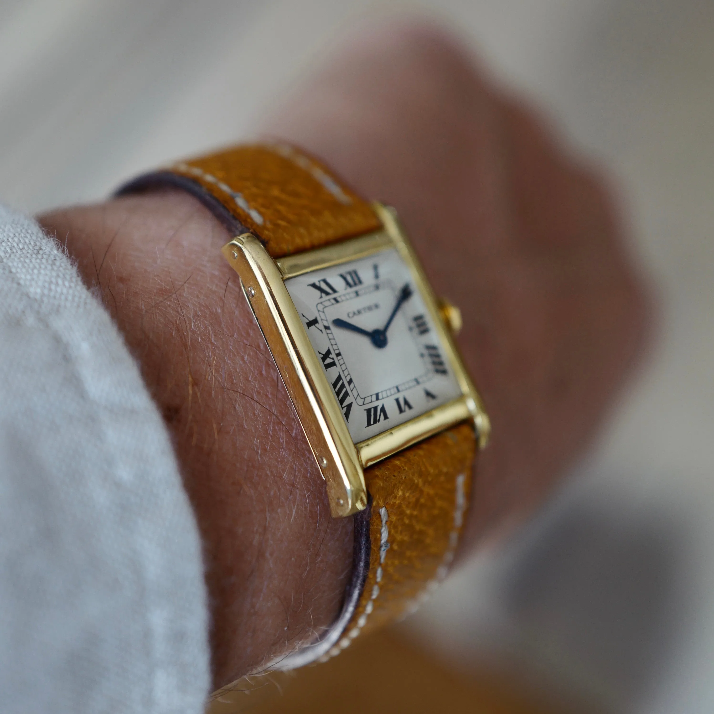Cartier Yellow Gold Large Tank Speciale Watch, 1959