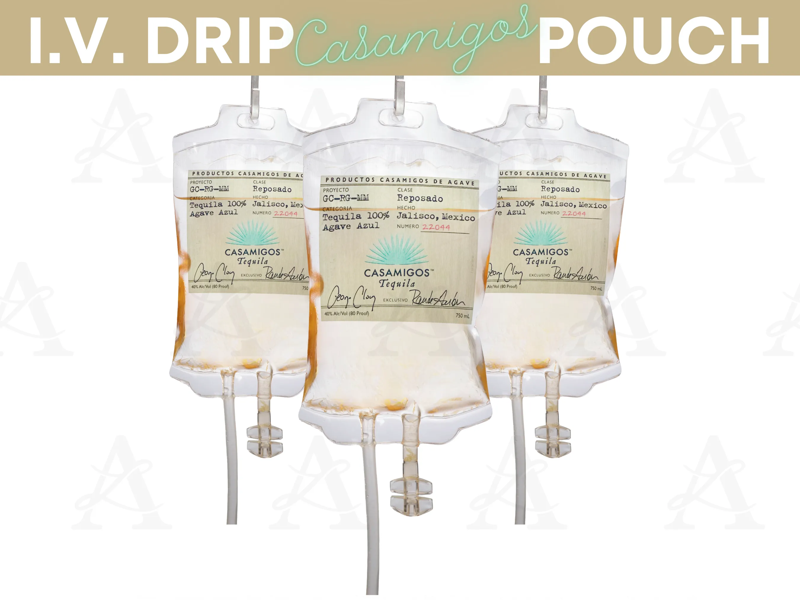 Casamigos I.V. Drip Therapy Drink Pouch, Tequila Drink Pouch, IV Drip Drink Bag, Cocktail IV, Tequila Glasses