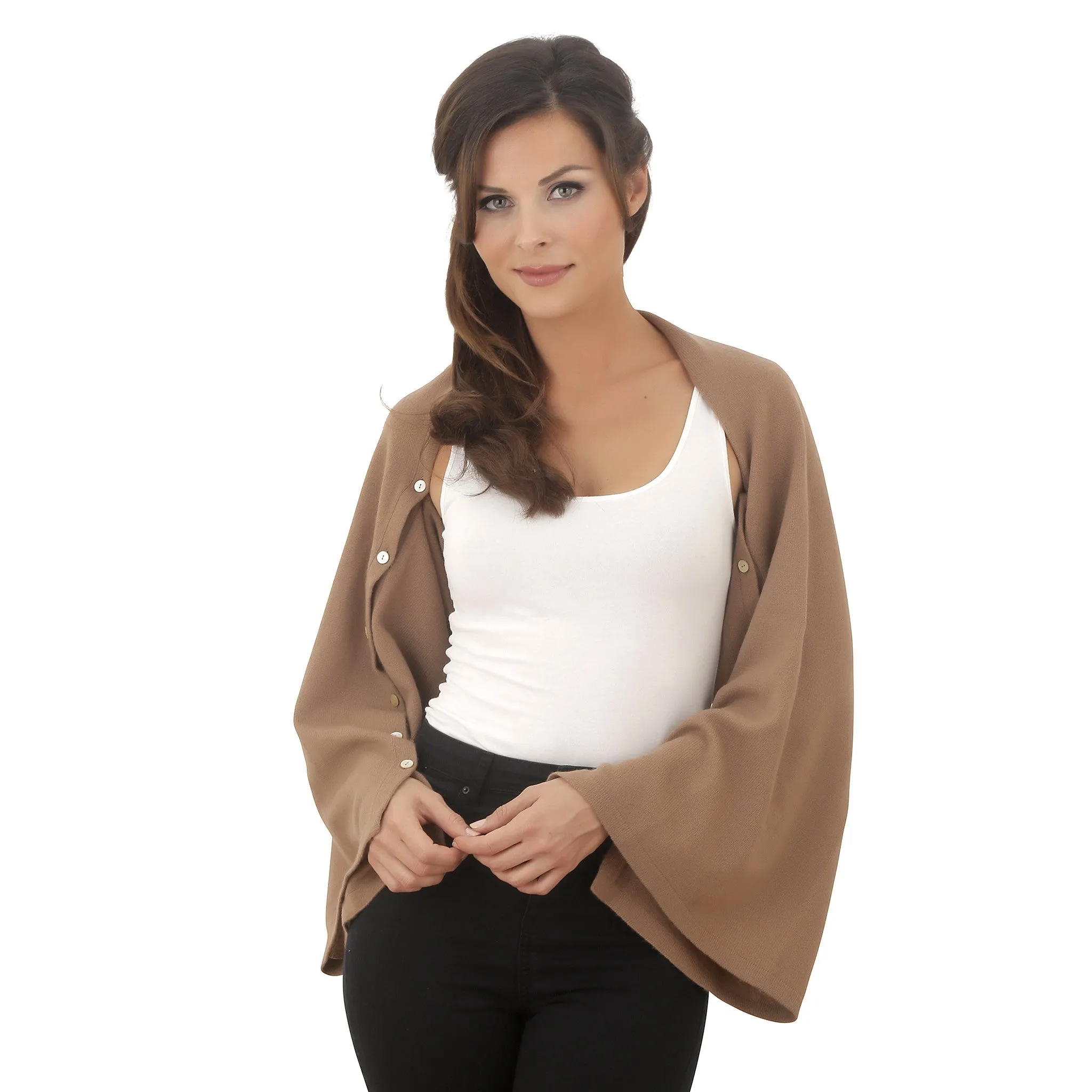 Cashmere Poncho Beige