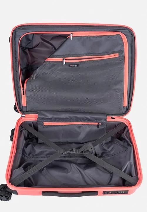 Cellini Sonic Medium 4 Wheel Trolley Case Living Coral