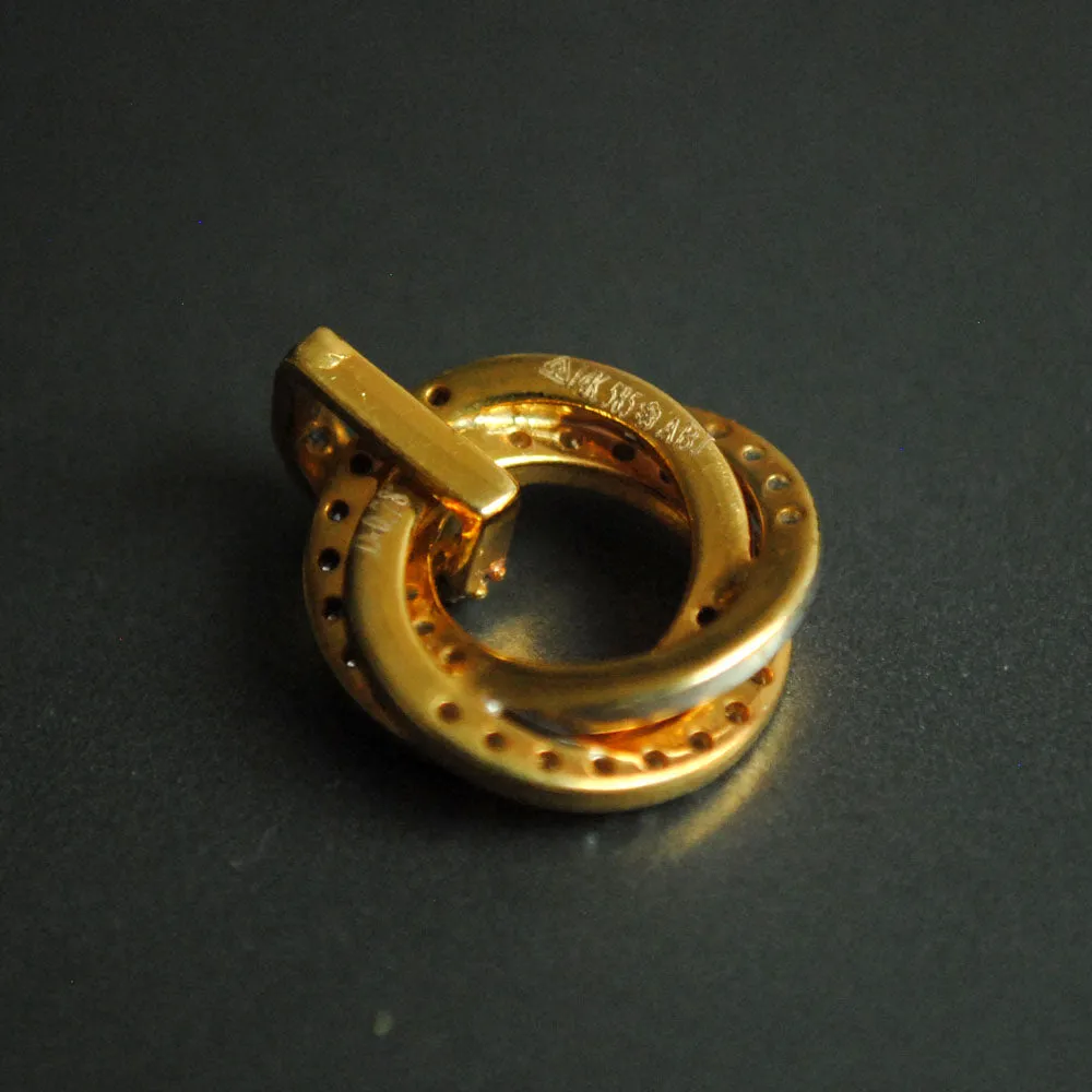 Celtic Circle Pendant Set, 14k Gold