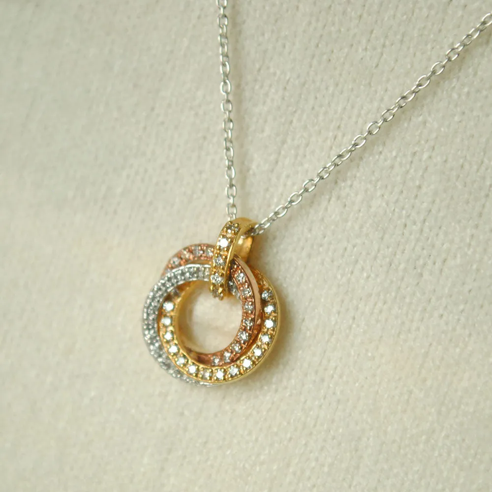 Celtic Circle Pendant Set, 14k Gold