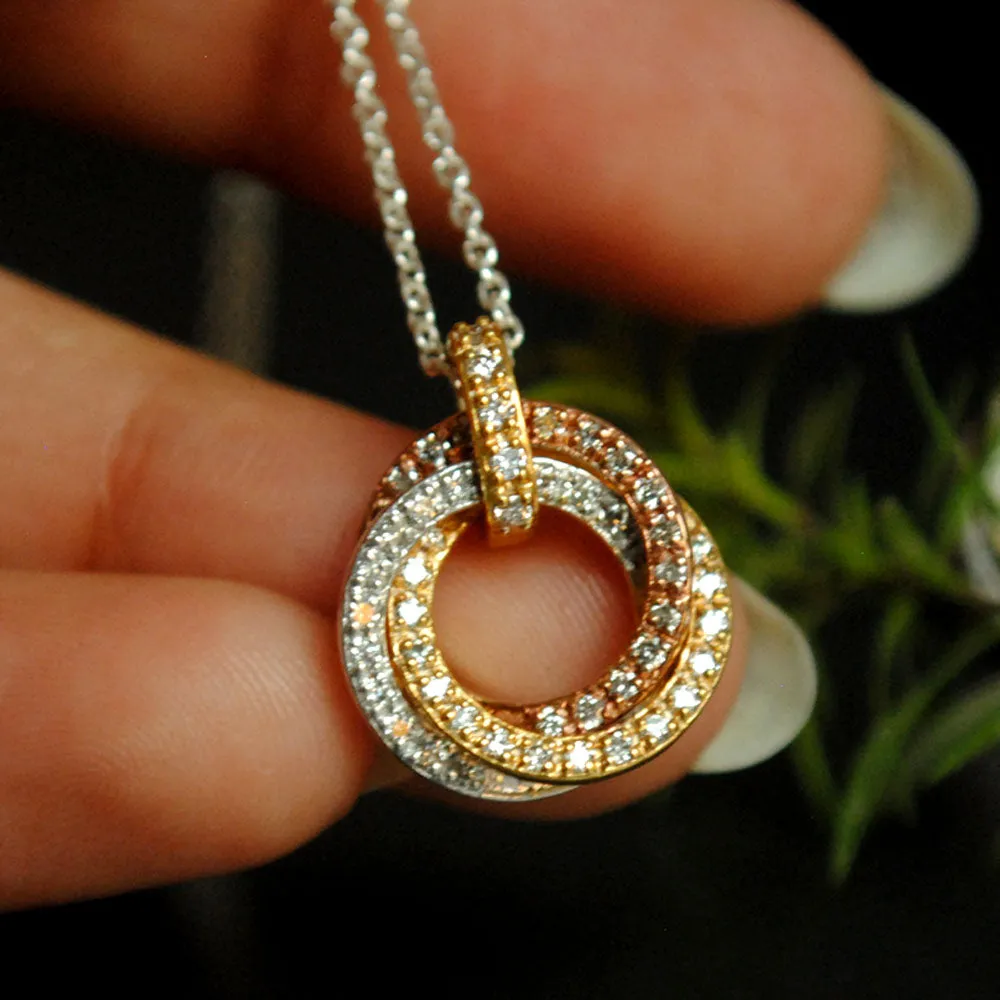 Celtic Circle Pendant Set, 14k Gold