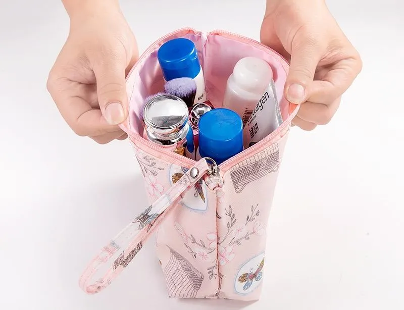 Chelsea Rose Print Makeup Bag(blue)