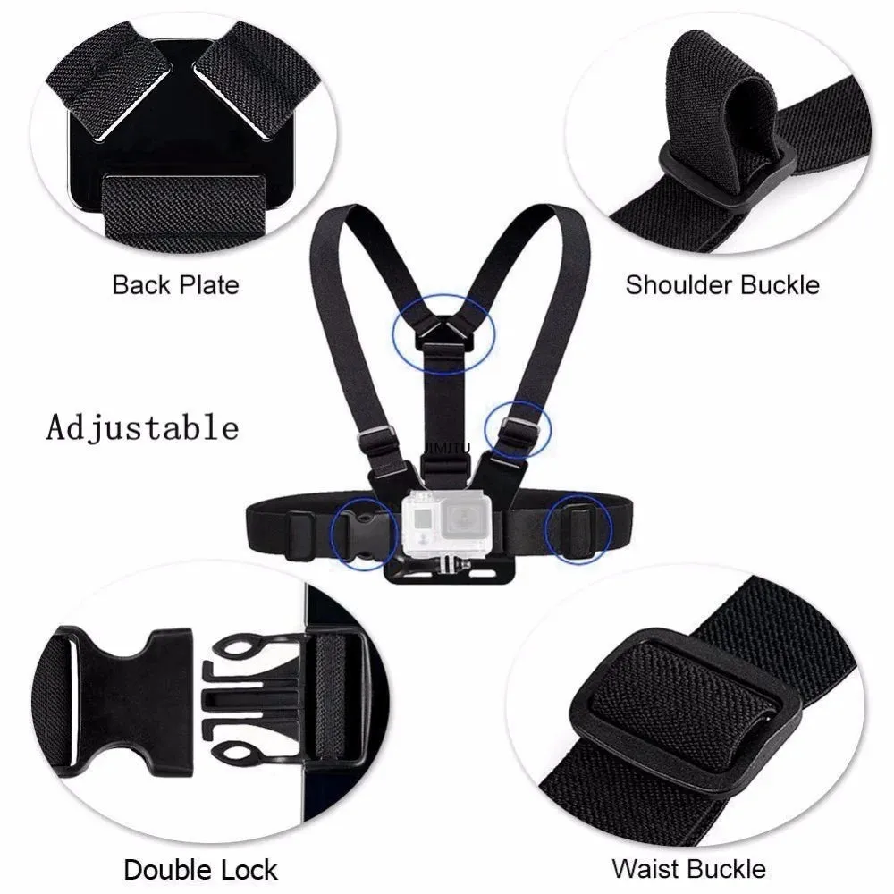 Chest Strap Mount Belt Headband for Gopro Hero 12 11 9 8 7 Action Camera Head Harness Support Holder for Go Pro Pov Accessories
