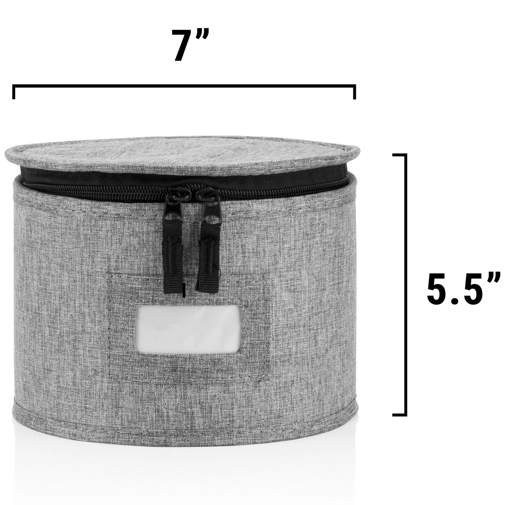 China Storage Container for Saucer and Appetizer Plates - 7" W x 5.5" H - Includes 12 Felt Dividers
