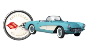 Classic Chevrolet Corvette Convertible Metal Die Cut Sign