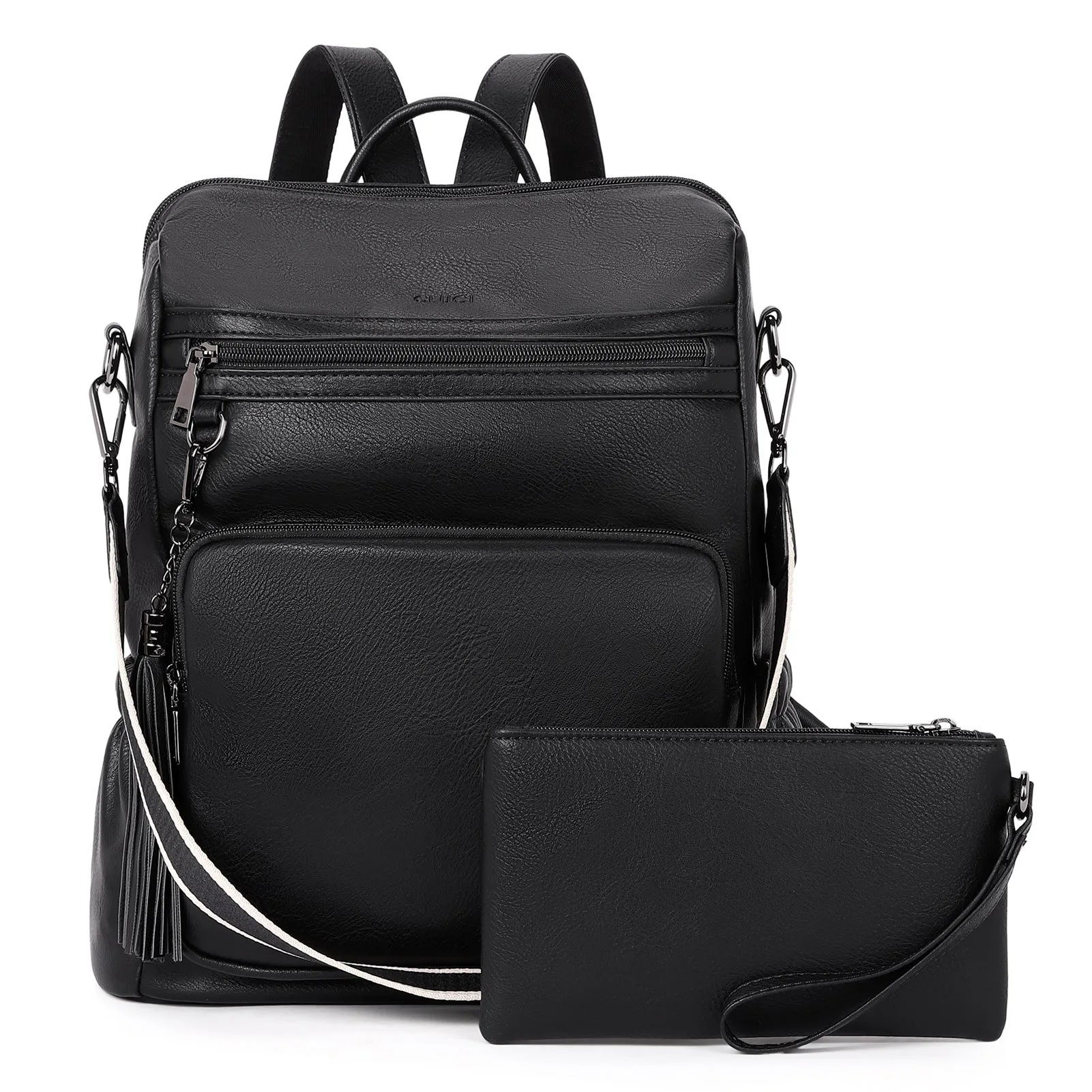 CLUCI Backpack Purse for Women Fashion Leather Designer Travel Large Ladies Shoulder Bags with Tassel