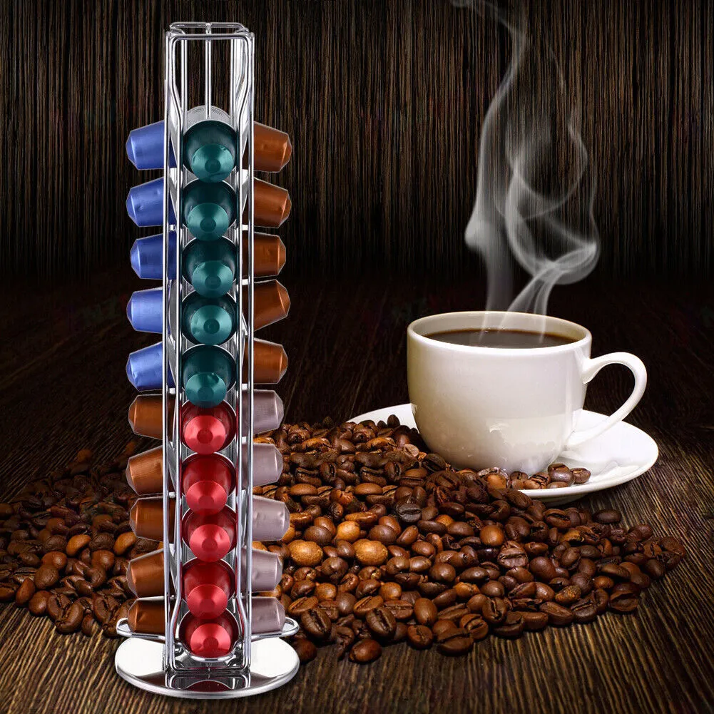 Coffee Capsules Pod Holder rack storage Organizer Stand * Silver