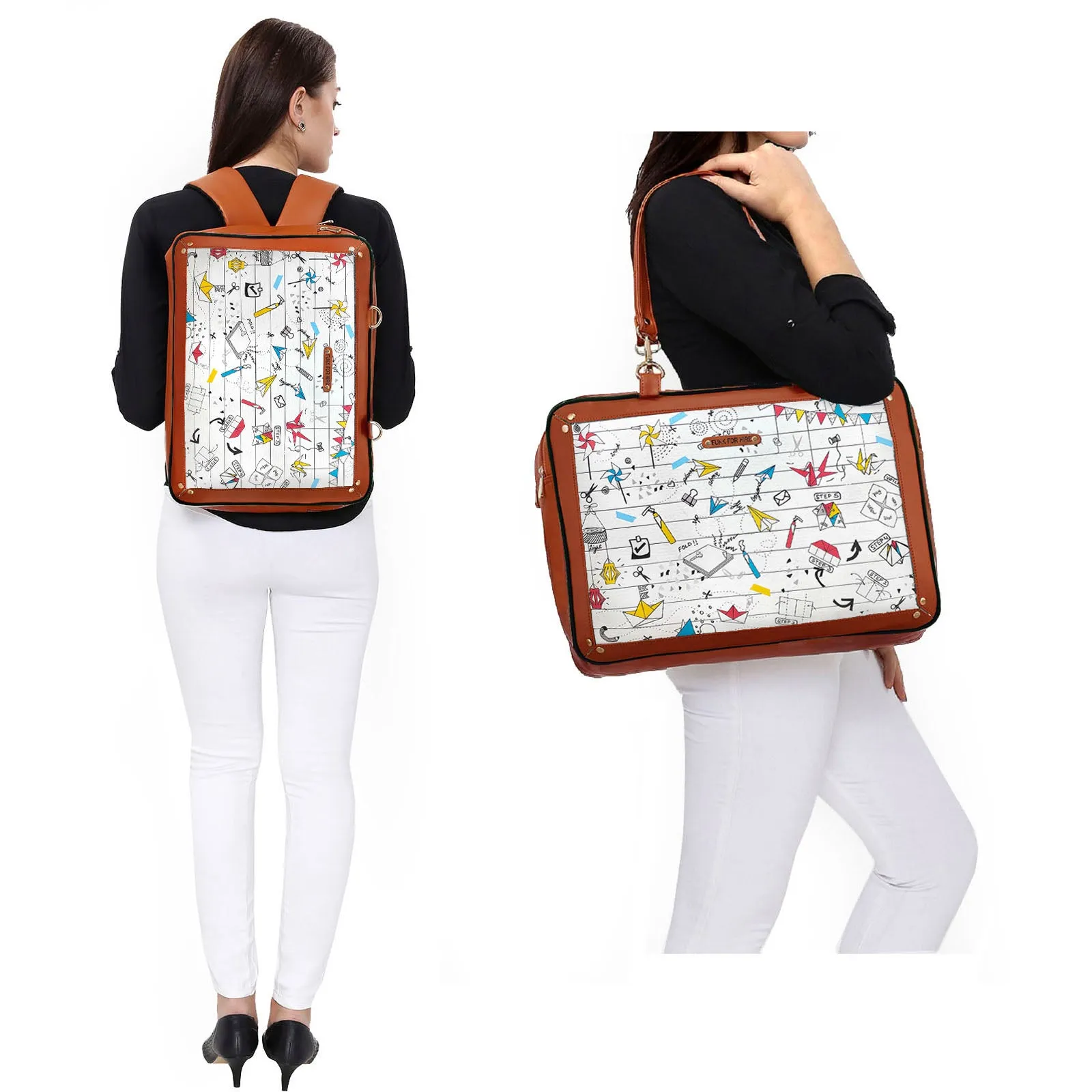 Combo Offers : Origami Luggage Bag White & Origami Loop Black Wallet White