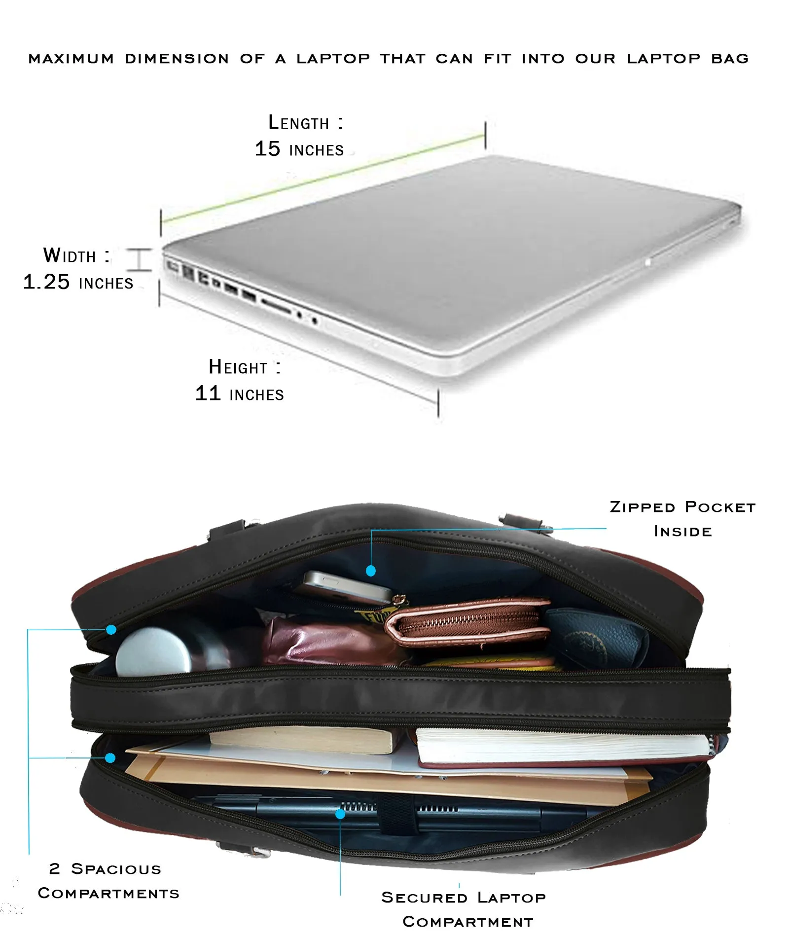 Combo Offers : Wall Luggage Bag Black & Wall Pocket Black Wallet