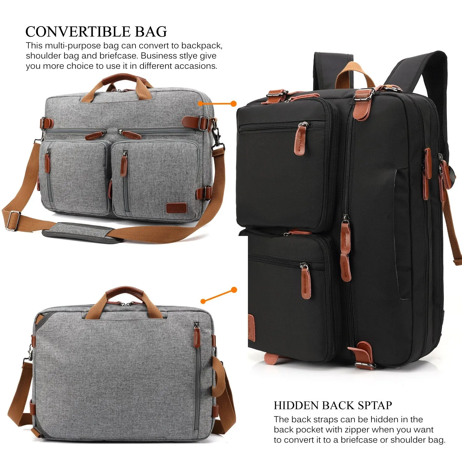 Convertible Bag Large Capacity Handbag Multifunction Travel Bag