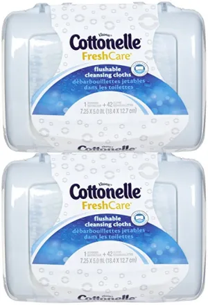 Cottonelle Fresh Care Flushable Moist Wipes Tub, 42ct, 2pk