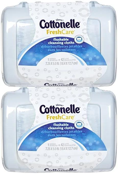 Cottonelle Fresh Care Flushable Moist Wipes Tub, 42ct, 2pk