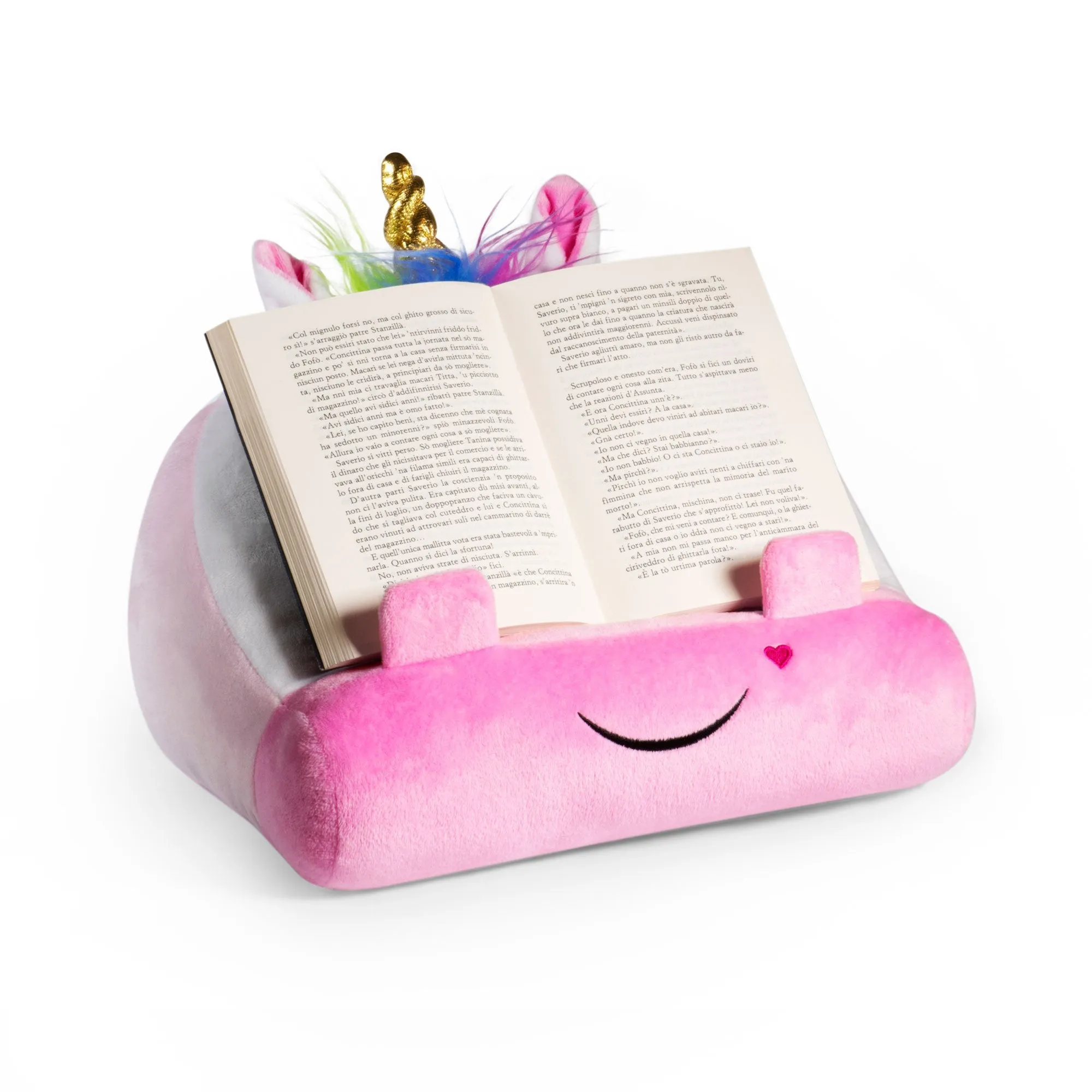 Cuddly Reader Unicorn Book Holder with storage