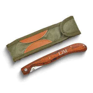 Curata Stainless Steel Locking Blade with Birchwood Handle Fillet Knife with Nylon Storage Pouch