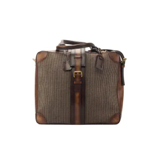 DapperFam Luxe Men's Travel Tote in Tweed Sartorial