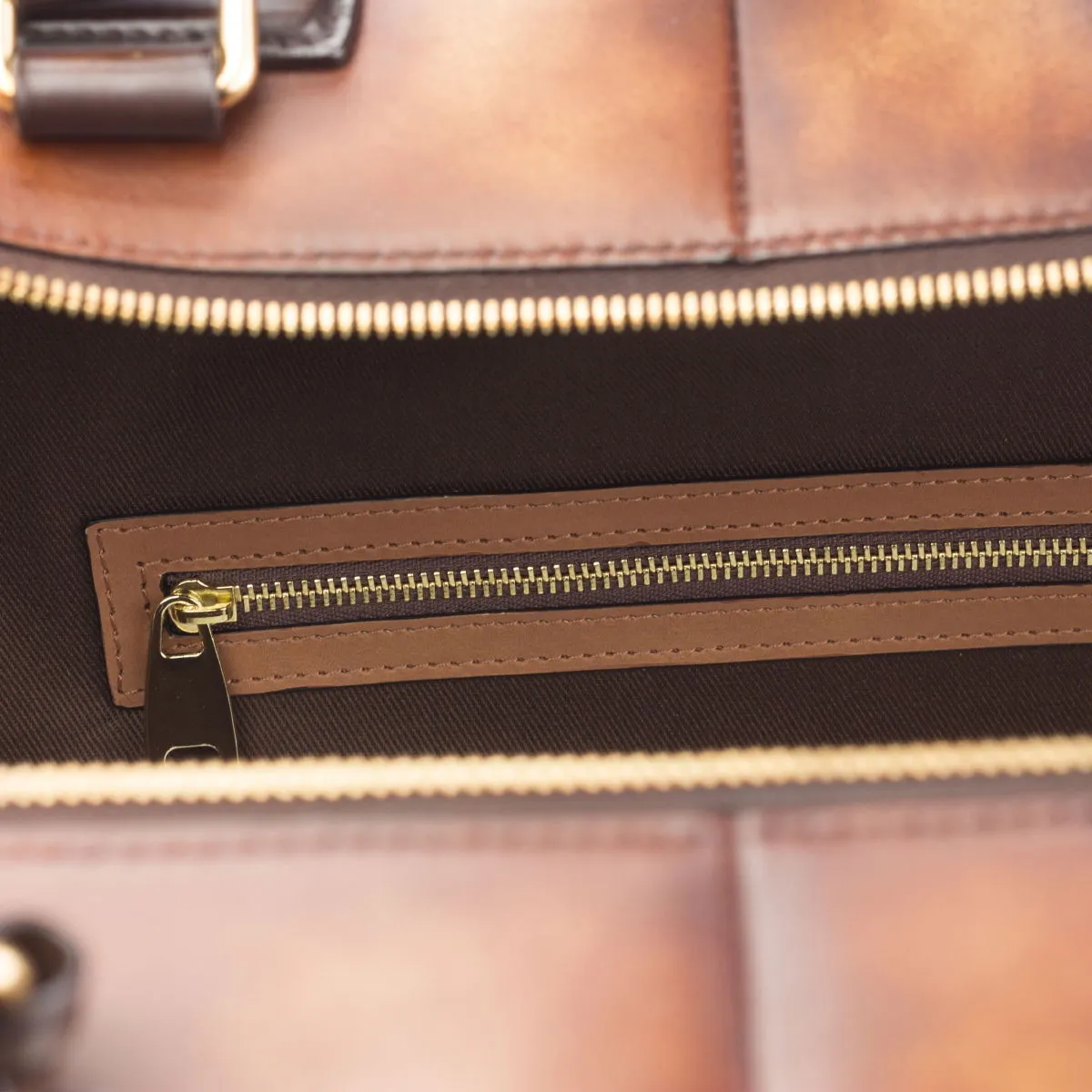 DapperFam Luxe Men's Travel Tote in Tweed Sartorial