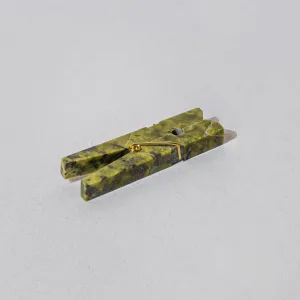 Decorative gemstone Laundry Clip - Serpentine Green