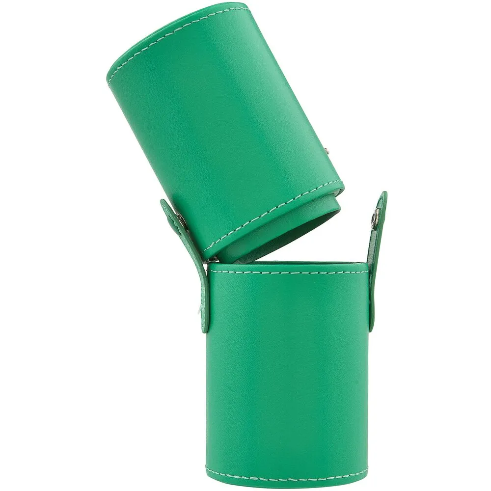 Deluxe Leather Cosmetic / Nail Brush Holder - Green - Each