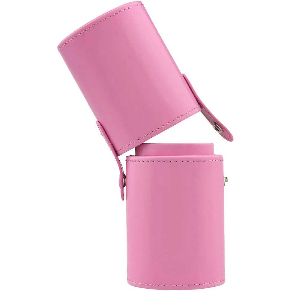 Deluxe Leather Cosmetic / Nail Brush Holder - Pink - Each